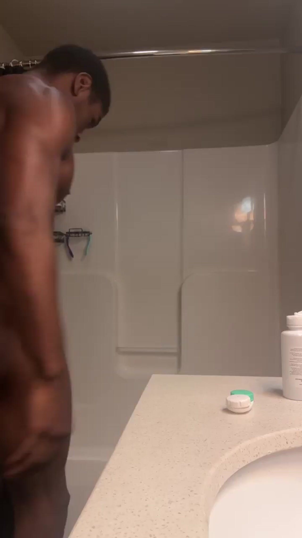 Black man shower